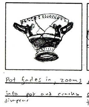 Extract of storyboard by Kendrick School students extract from a storyboard