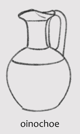 oinochoe round bodied vase with tall neck