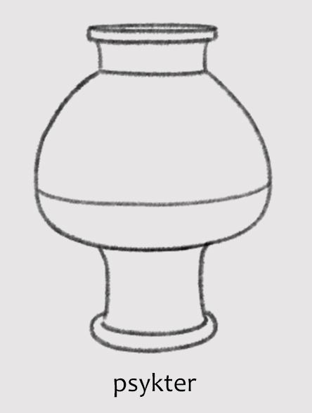 Line drawing of an ancient vessel called a Psykter.