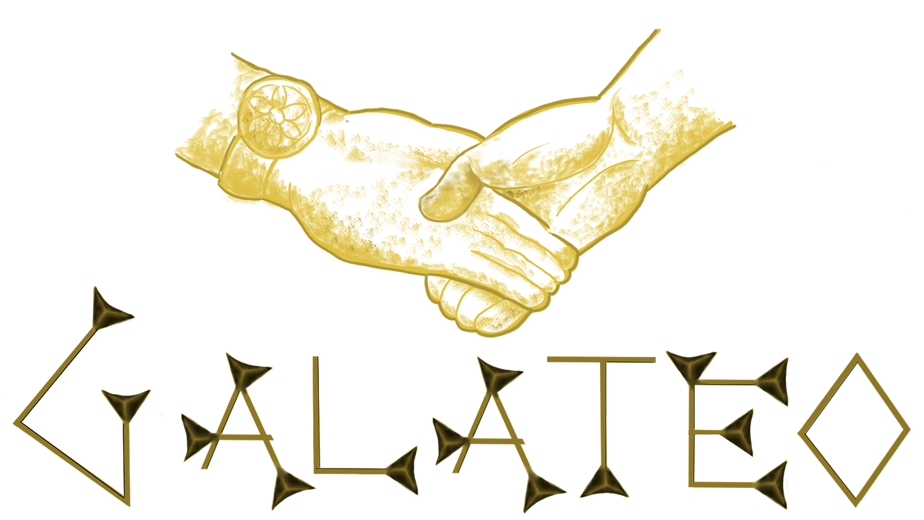 Galateo project logo. Shaking hands