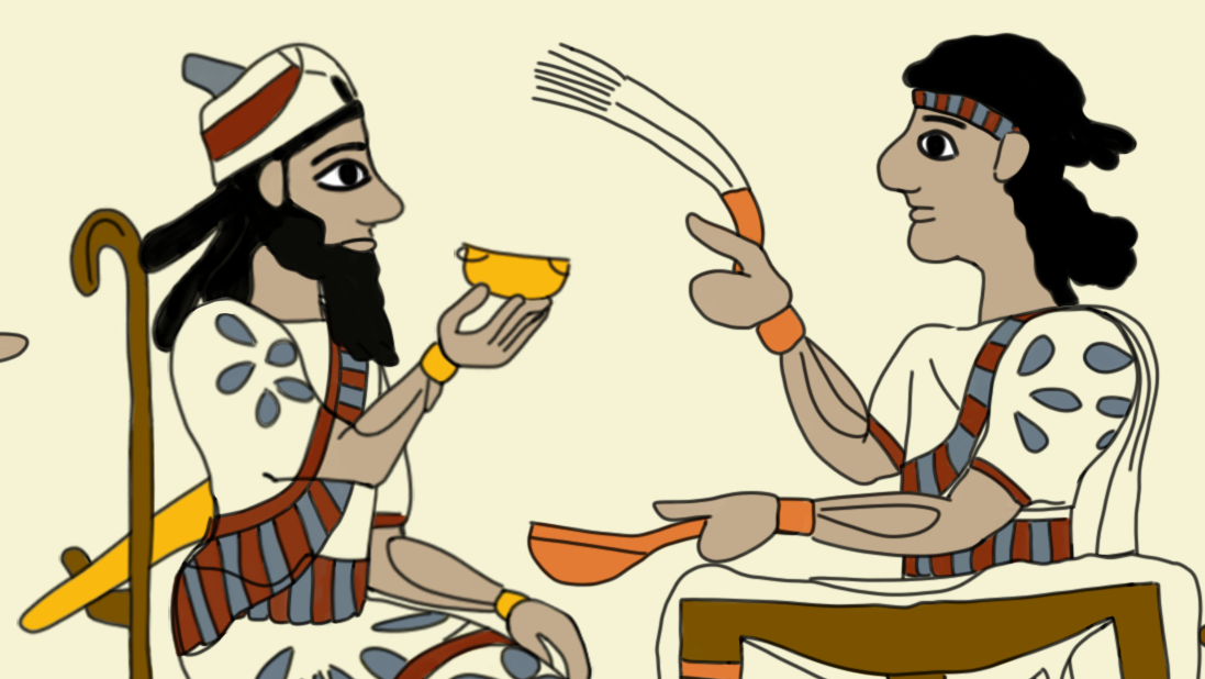 Assyrians at a banquet