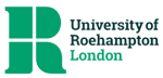 University of Roehampton Logo of the University of Roehampton, featuring a large green letter "R" next to the name of the University.