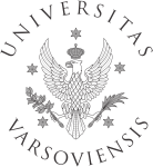 Logo of the University of Warsaw, featuring a crest with a crowned eagle next to the name of the university in Polish.